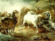 charles emile callande chevaux se battant dans un corral Germany oil painting artist